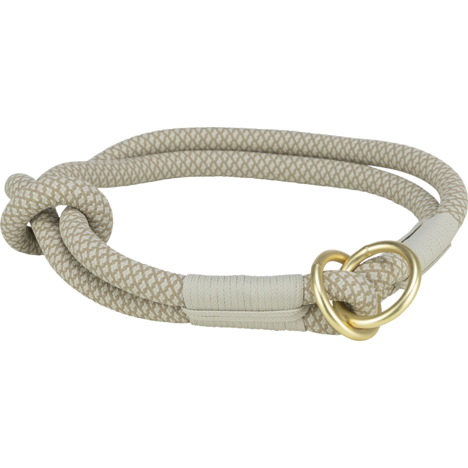 Halsbånd Soft Rope halvstrup 50 cm 10 mm (L) Grå/Lysegrå