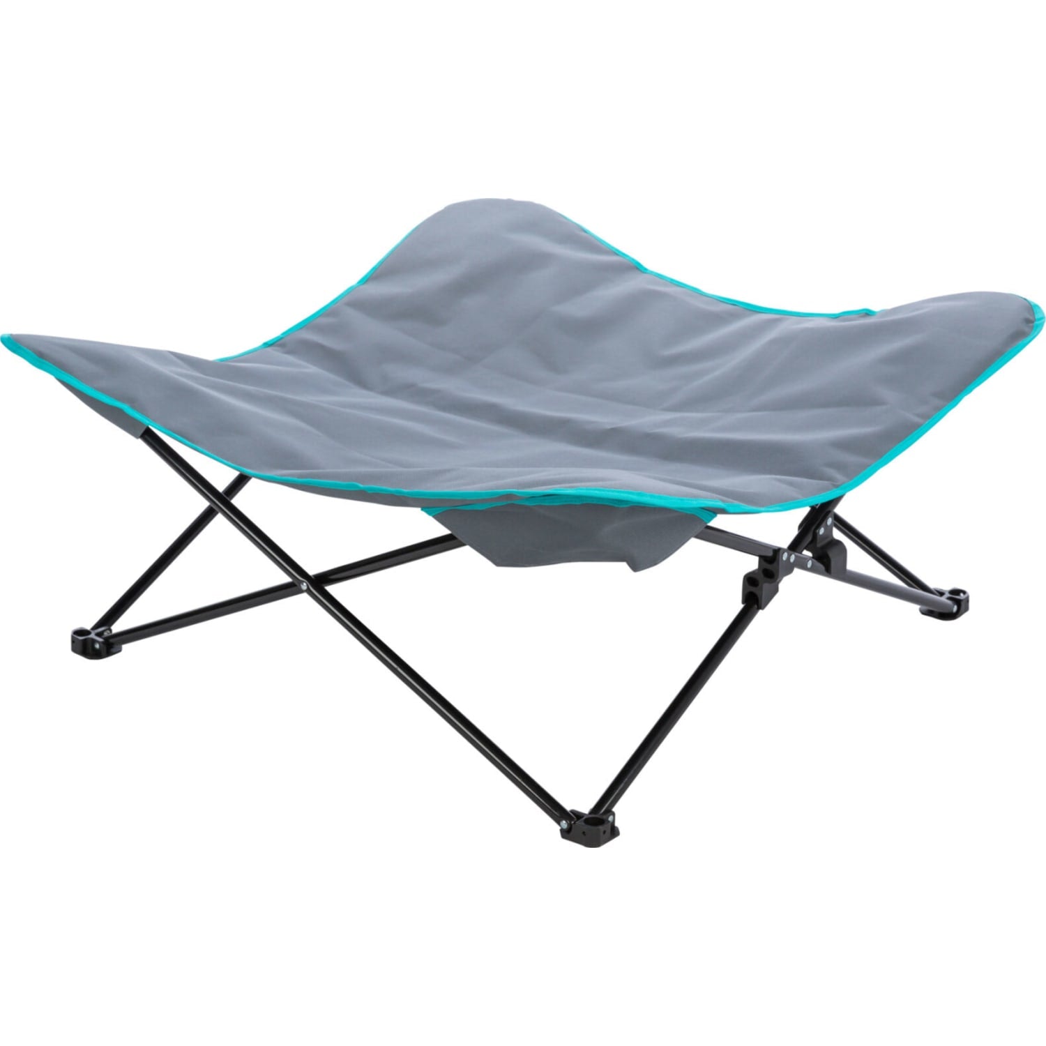 Hundeseng camping bed mørk grå/petrol 88 × 32 × 88 cm