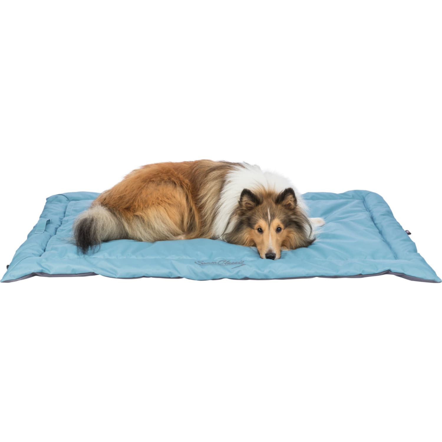 Hundeteppe Samoa Travelblanket til kjølematte isblå grå 85 × 70 cm