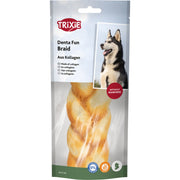 Trixie tyggestang flettet collagen med kylling 13 cm/65 g