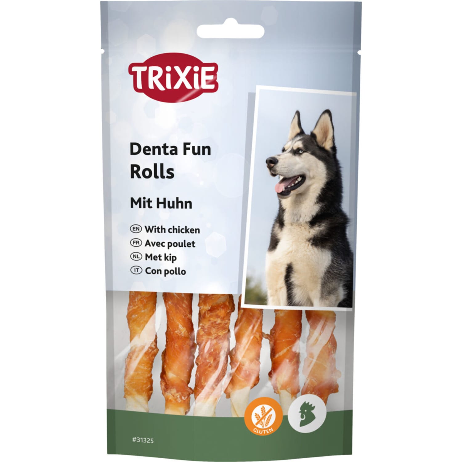 Trixie tyggerull natur med kyllingfilet 6 stk 12 cm 70 g