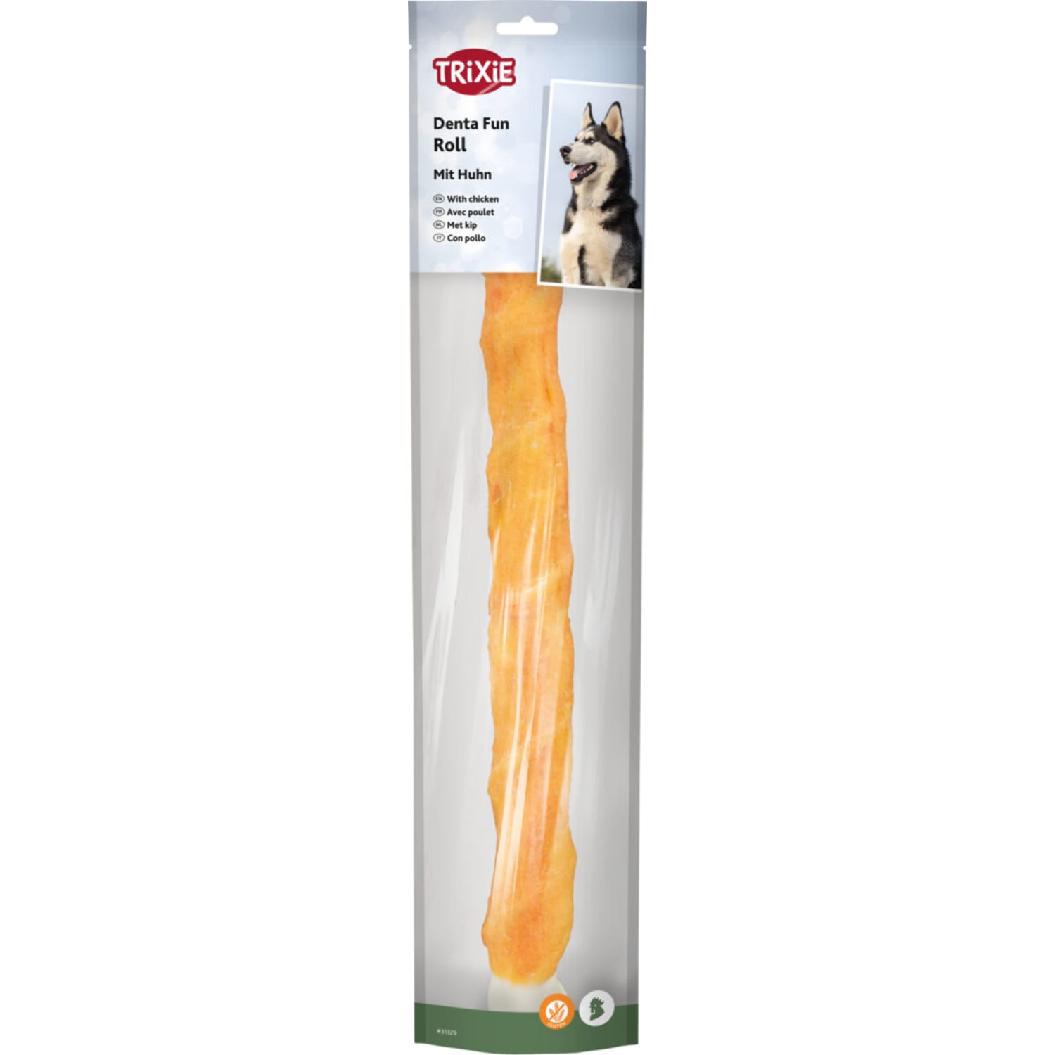 Trixie tyggerull natur med kyllingfilet 170 g 40 cm