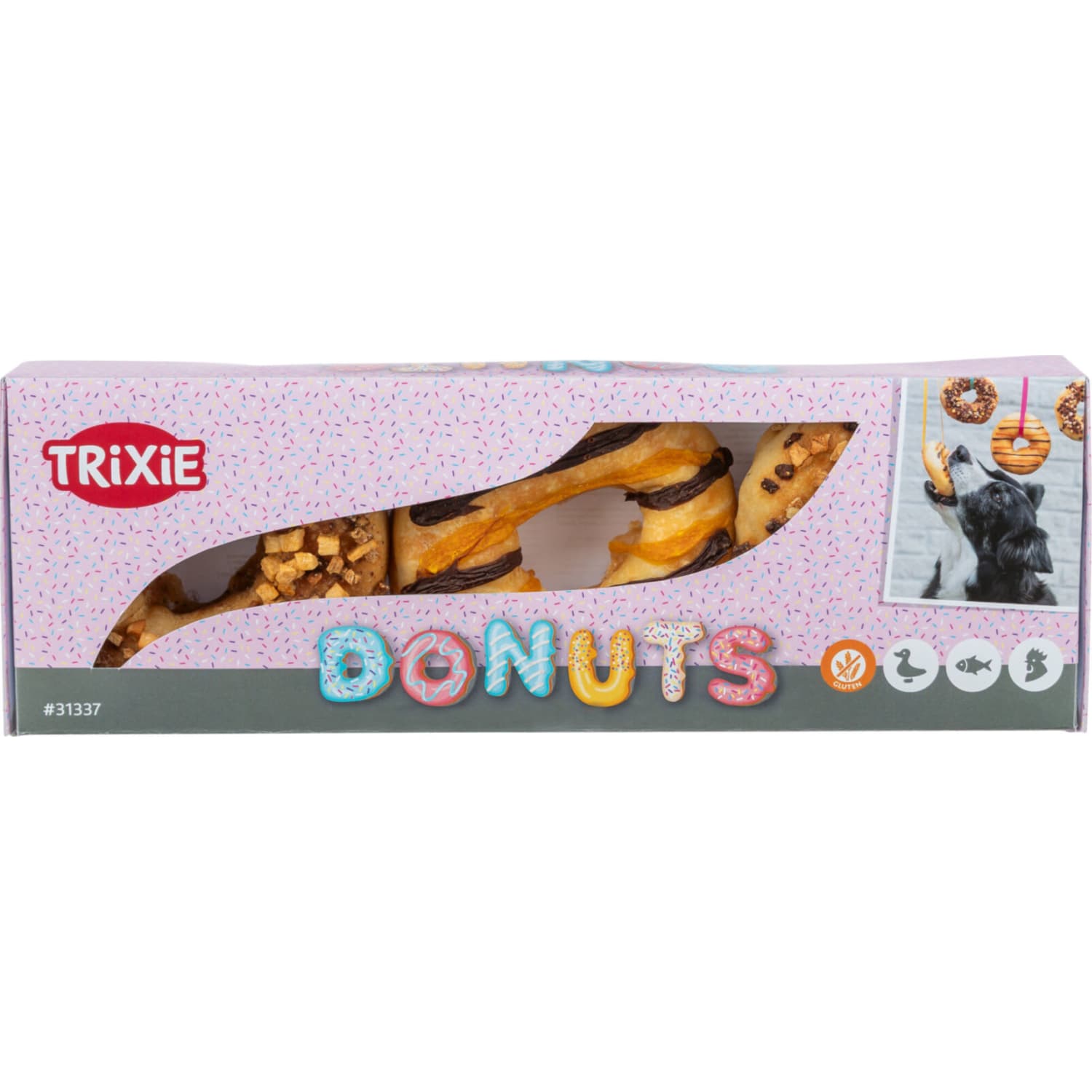 Trixie tyggering donuts ø 9 cm 3 × 55 g assortert smaker