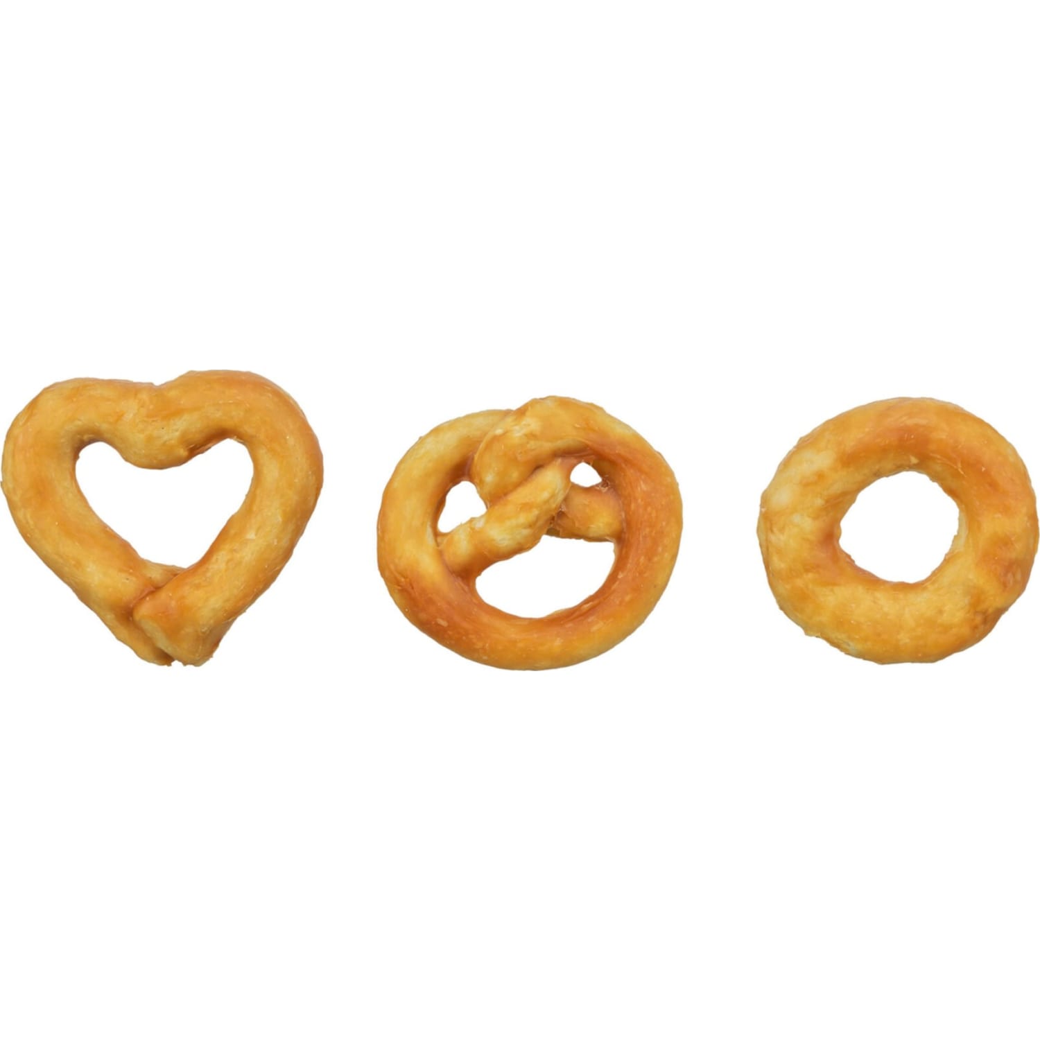 Trixie hundesnacks dentafun mini Mix pretzel/heart/ring med kylling 20 g (løsvekt)