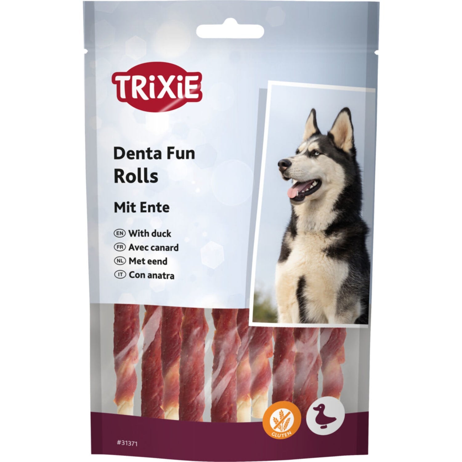 Trixie tyggerull natur med andefilet 10 stk 12 cm 80 g