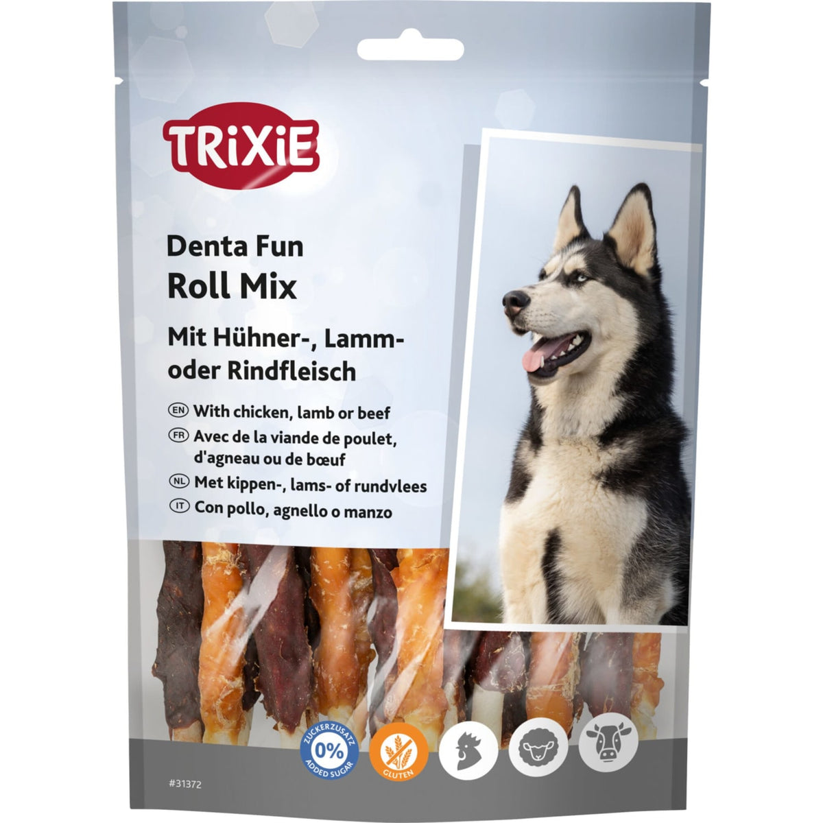 Trixie tyggerull natur Mix med kylling, lam & biff 10 cm 250 g