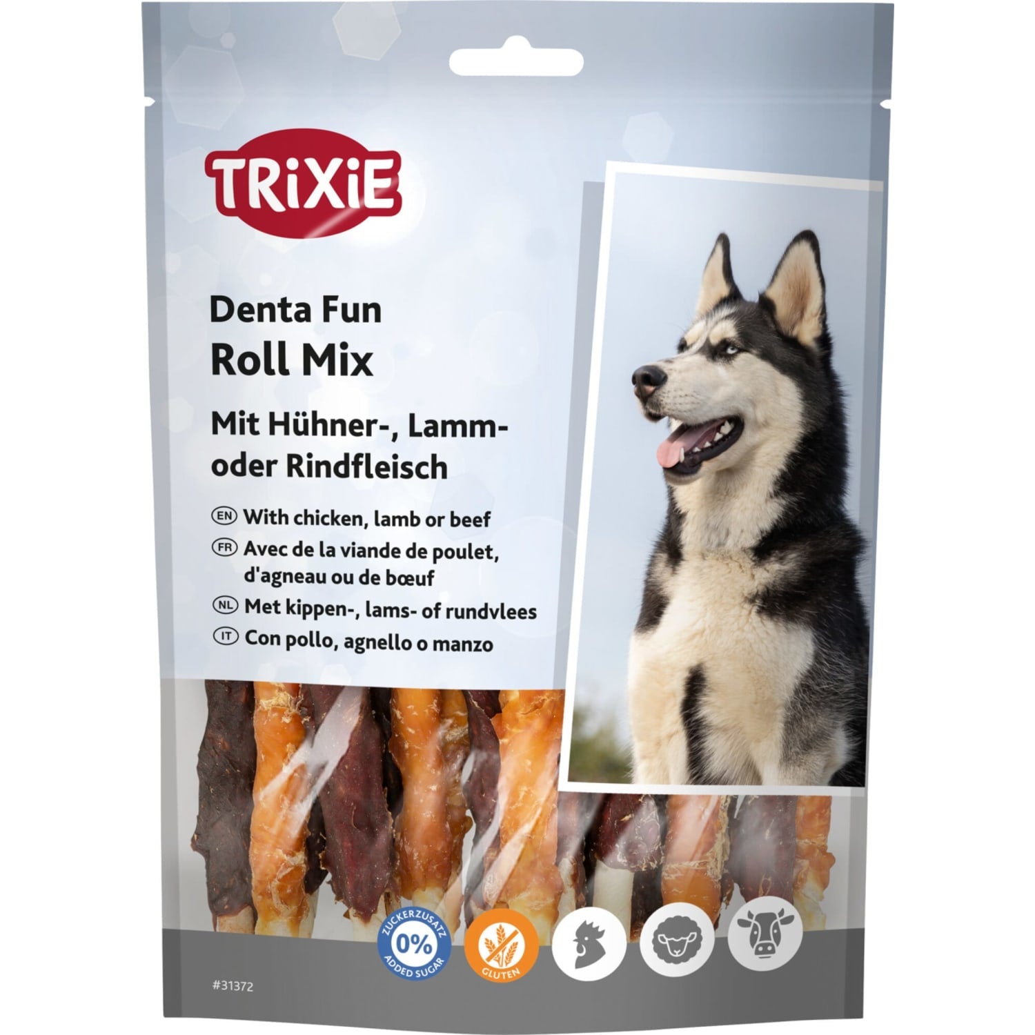 Trixie tyggerull natur Mix med kylling, lam & biff 10 cm 250 g