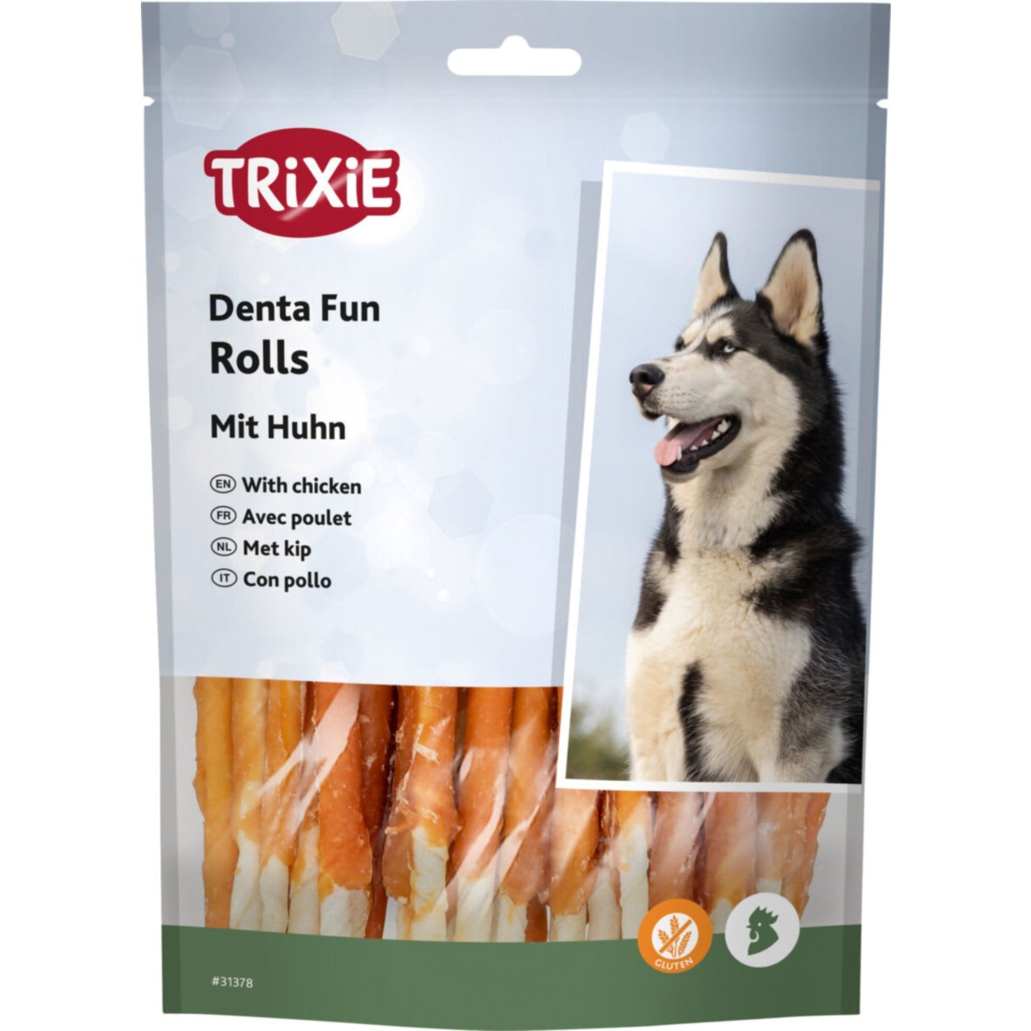 Trixie tyggerull natur med kyllingfilet 30 stk 12 cm 240 g