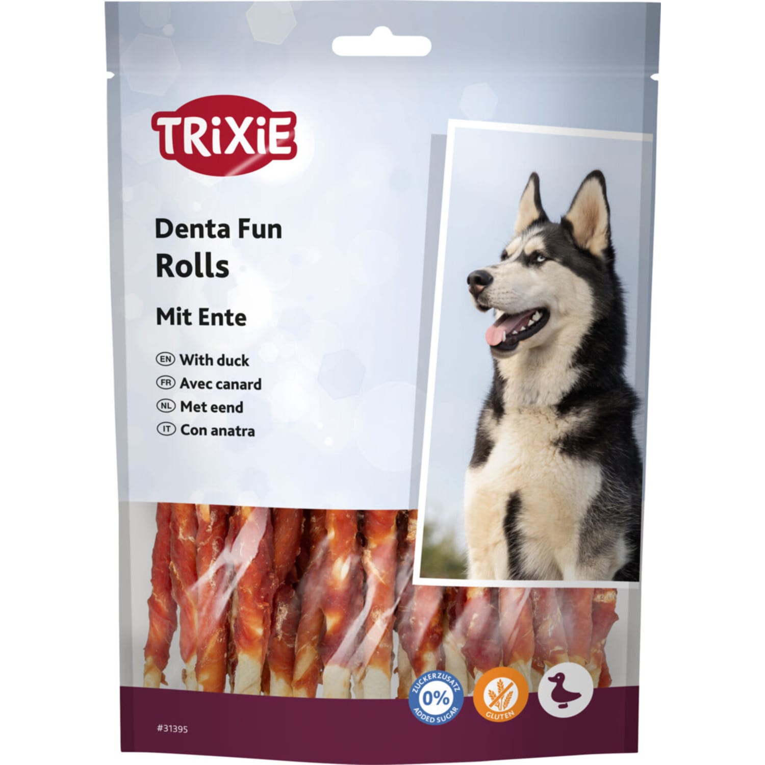 Trixie tyggerull natur med andefilet 30 stk 12 cm 240 g