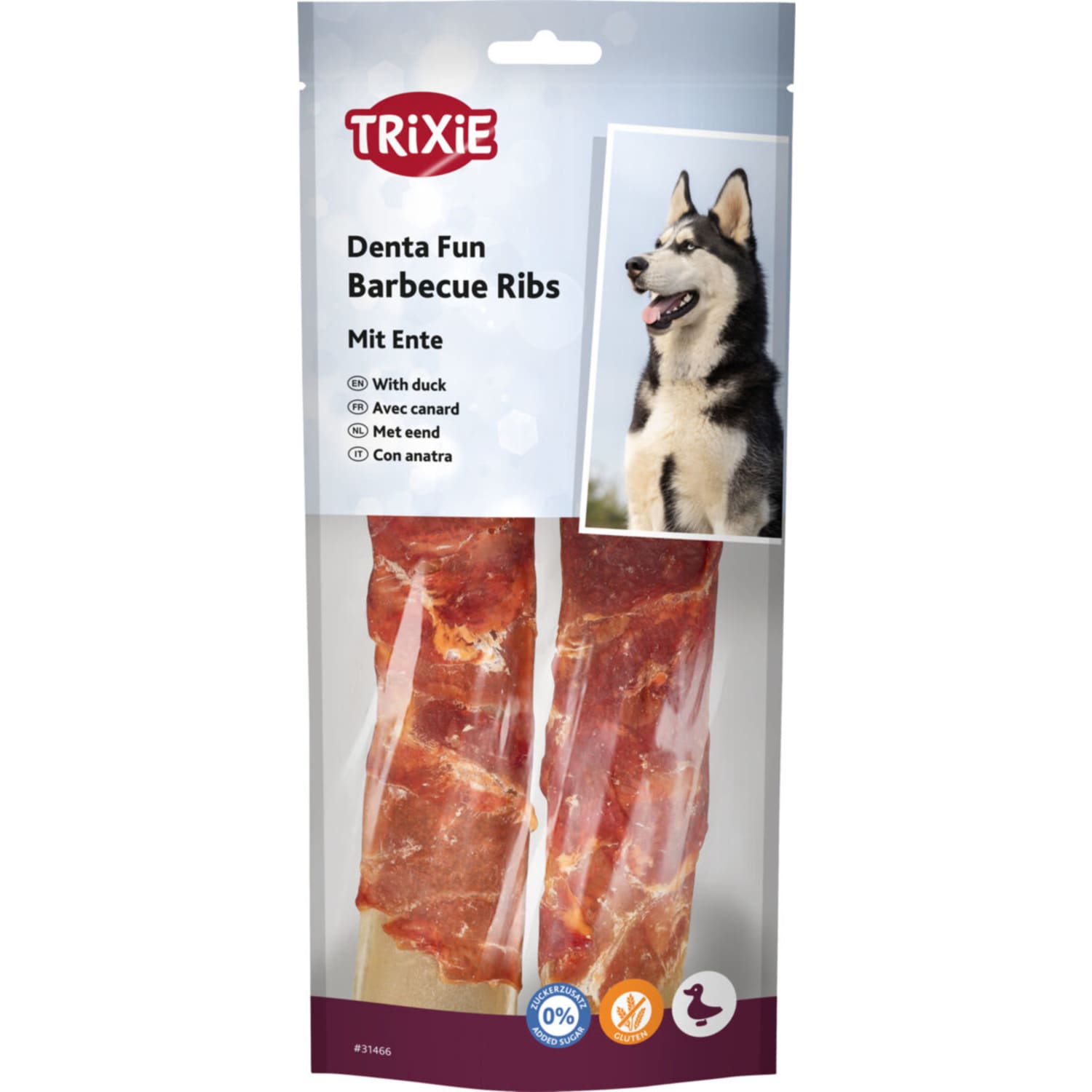 Trixie tyggepinne ribbein med and Barbecue 2 stk 17 cm 110 g