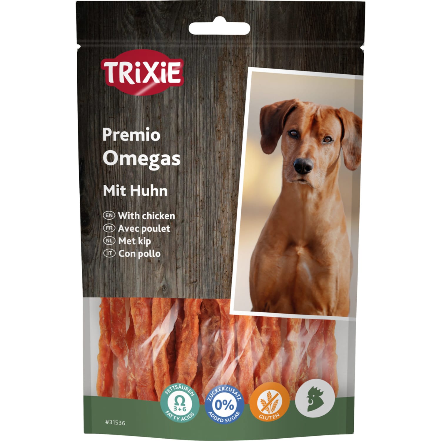 Trixie omega stripes med kylling og omega 3-6 100 g
