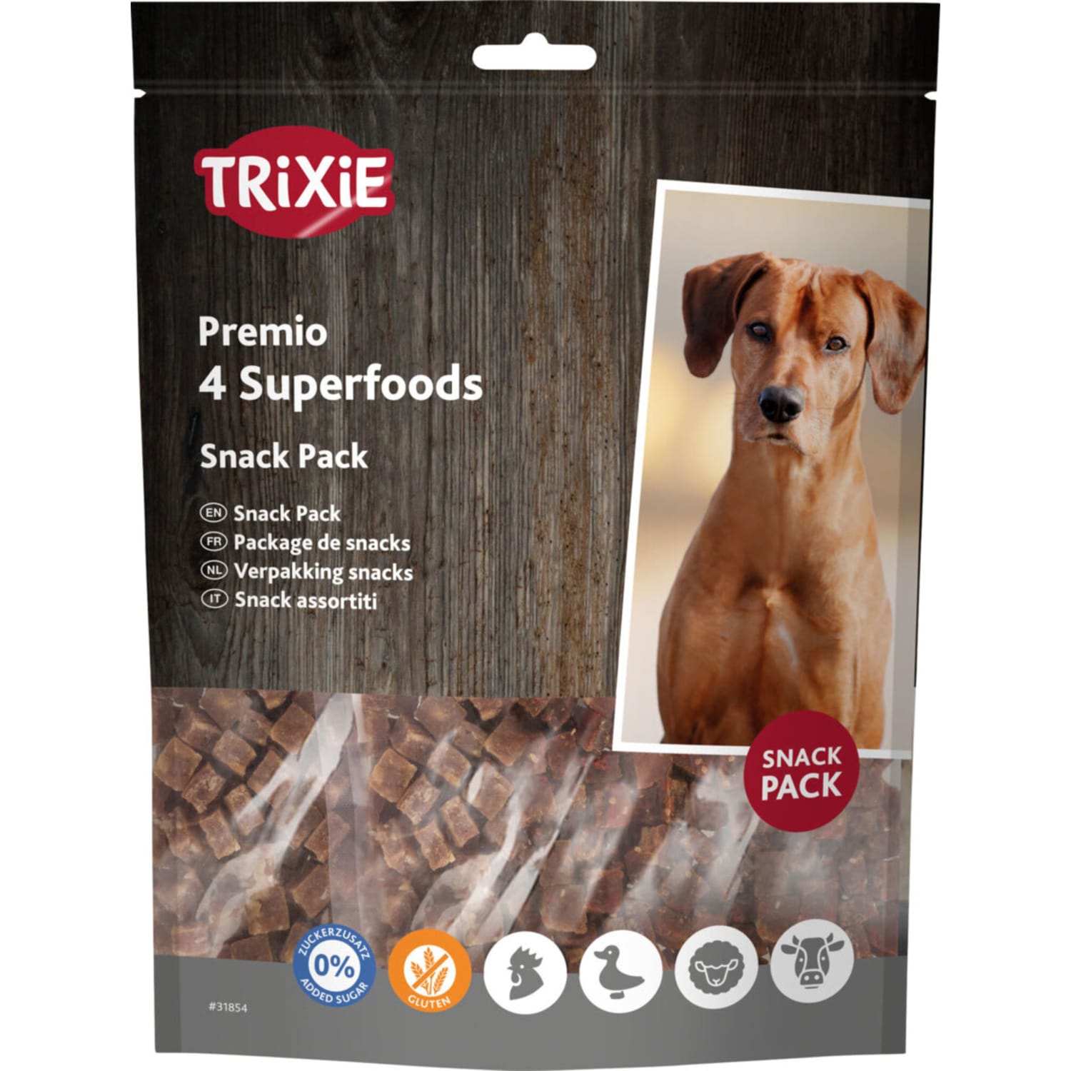 Trixie Premio 4 meat superfoods 4 × 100 g kylling, and, biff & lam 87% kjøtt