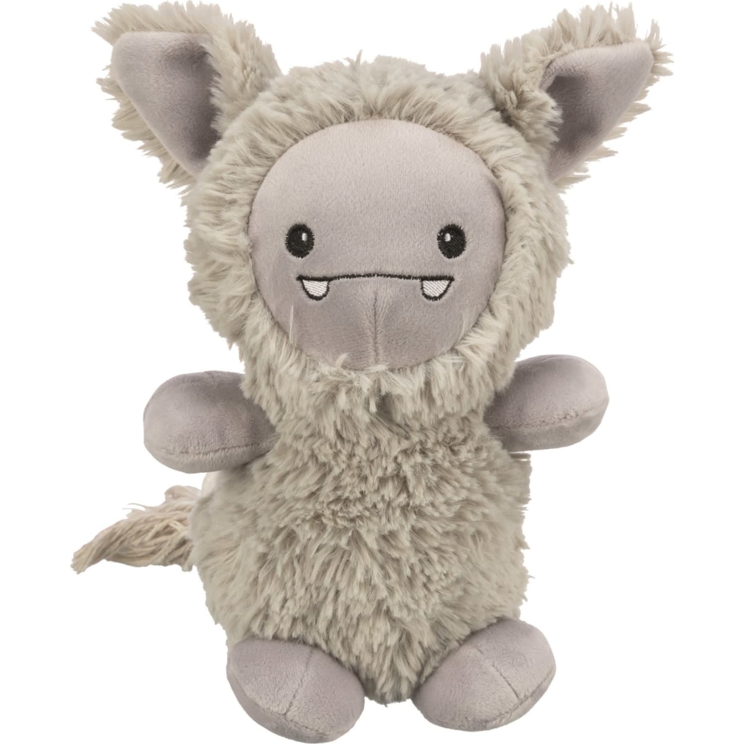Trixie monster i plysj med tau 32 cm grå