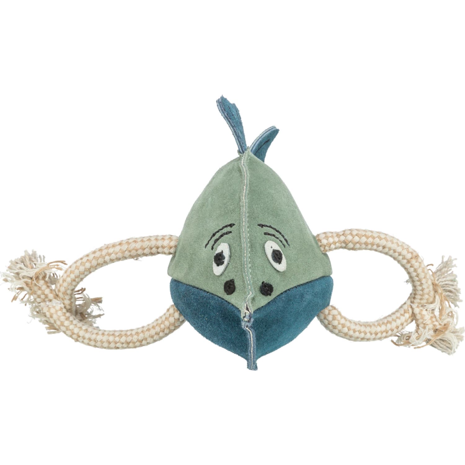 Trixie fisk i lær med tau 28 cm