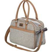 Transportveske helen 40 × 19 × 28 cm vevd lær grå