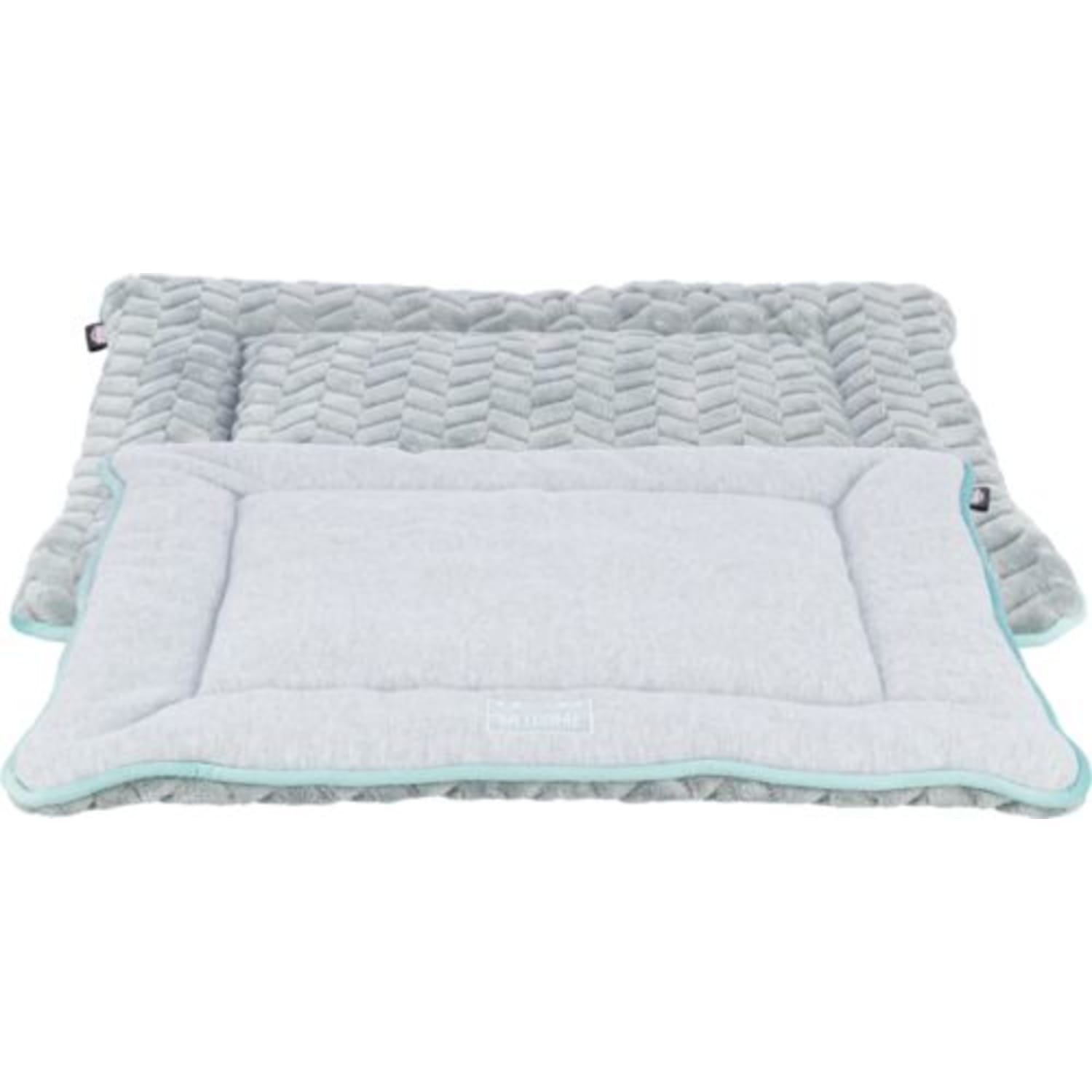 Hundematte softplysj 50 × 40 cm mint/lysegrå